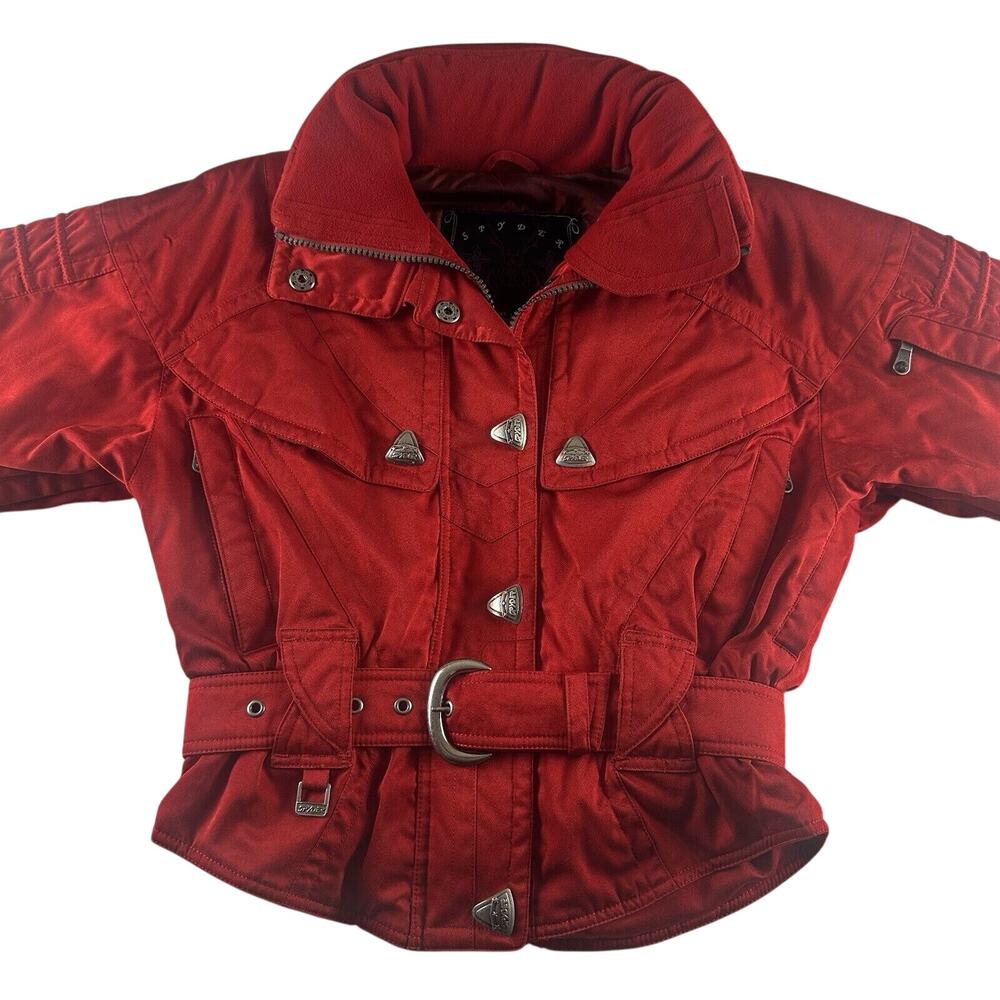 Spyder Ski Coat Embroidered Women's 8 Red‎ Thinsulate 90's Vibe Winter warm